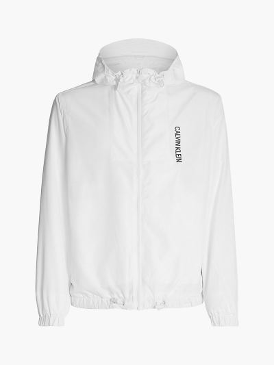 Calvin Klein Ruhák HU783127 | Calvin Klein Recycled Polyester Logo Zip Up Férfi Dzseki Világos Fehér